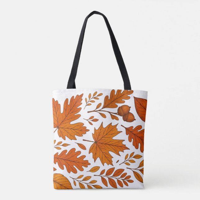 Bolso De Tela Masaje de otoño - Mujer con flores de otoño (Reverso)