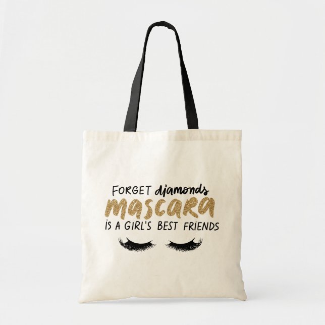 Bolso De Tela Mascara Chica Mejor Amigo Diciendo Purpurina Girly (Frente)