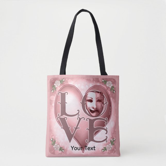 Bolso De Tela Máscara de Actor LOVE  (Anverso)