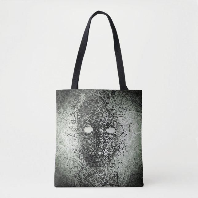 Bolso De Tela Máscara de cables abstracta (Anverso)