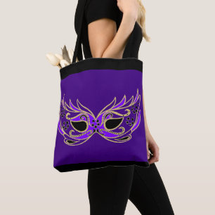 Bolso De Tela Máscara de Mascarada Púrpura