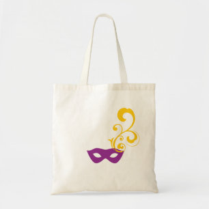 Bolso De Tela Máscara de morado y oro de Mardi Gras