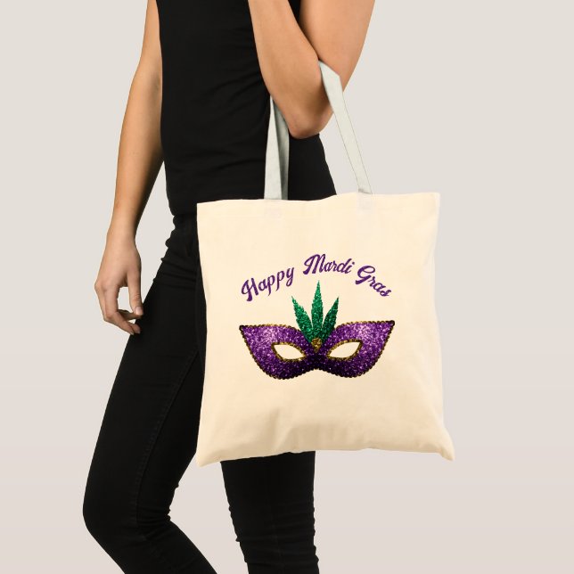 Bolso De Tela Máscara Morado Verde Parkolas Feliz Mardi Gras (Anverso (producto))