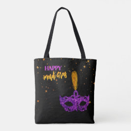 Bolso De Tela Máscara personalizada de violetas y naranjas deste