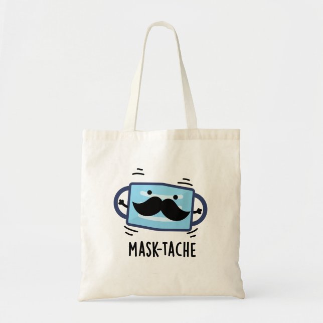 Bolso De Tela Máscara-tache Funny Máscara Mustache Pun (Frente)