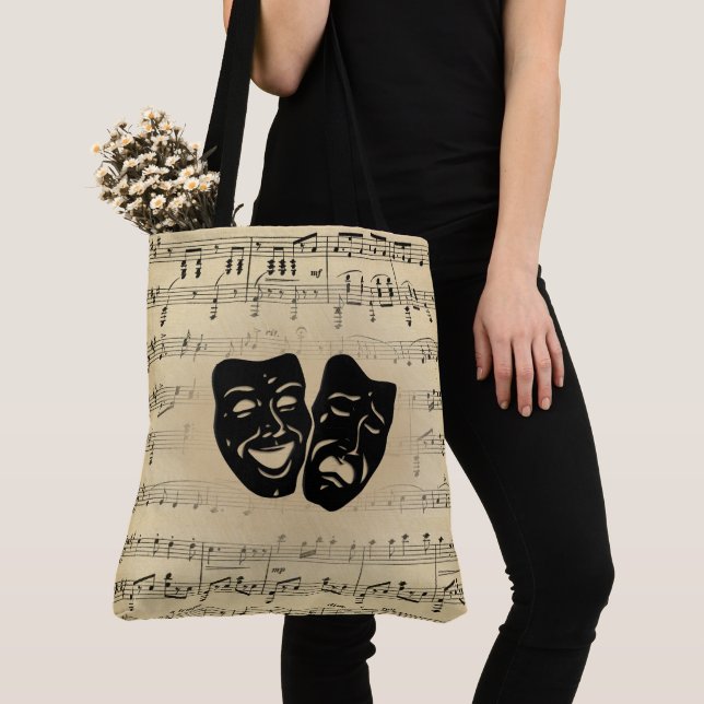 Bolso De Tela Máscaras antiguas de la música y del teatro (Detalle)