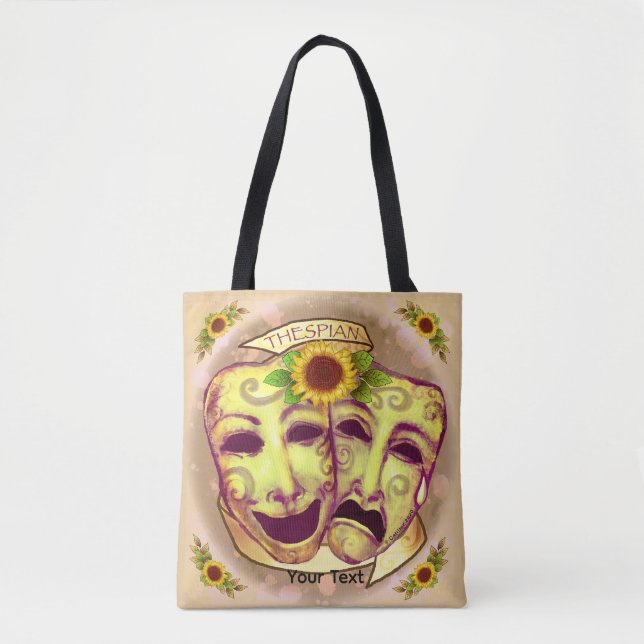 Bolso De Tela Máscaras de actor amarillas (Anverso)