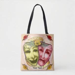 Bolso De Tela Máscaras de Actor Amarillas Rojas