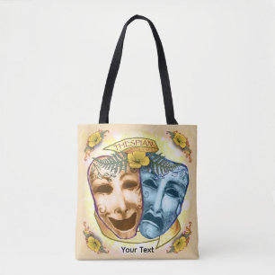 Bolso De Tela Máscaras de actor de naranja azul