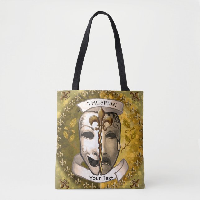 Bolso De Tela Máscaras de Actor Fleur De Lis (Anverso)