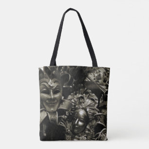 Bolso De Tela Máscaras de Mascarada Gótica Negras y Blancas