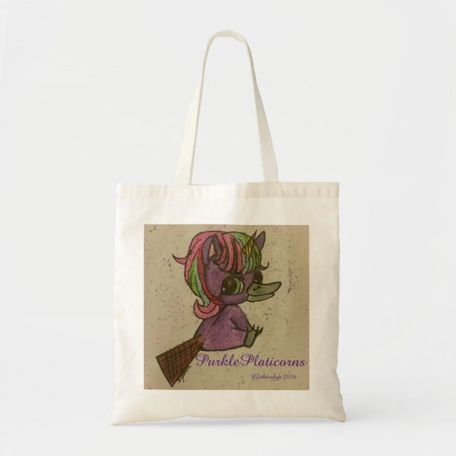 Bolso De Tela mascota del equipo de purkleplaticorns (Frente)