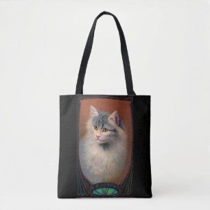 Bolso De Tela Mascota elegante de arte de ilustracion de gato de