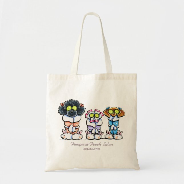 Bolso De Tela Mascota Groomer Spa Perros Negocios Personalizados (Frente)