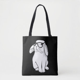 Bolso De Tela Mascota lindo del conejito del conejo Nerdy con