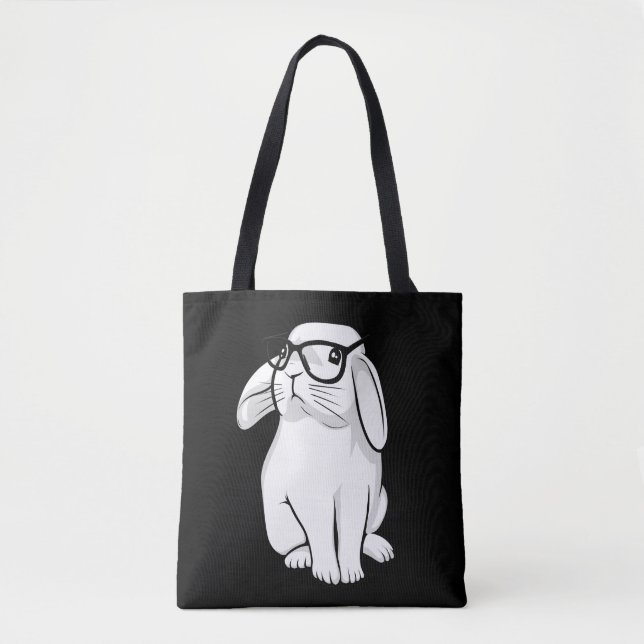 Bolso De Tela Mascota lindo del conejito del conejo Nerdy con (Anverso)