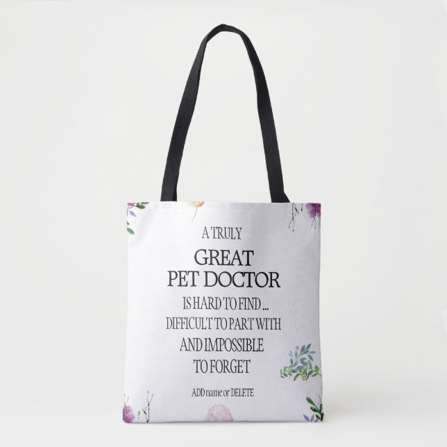 Bolso De Tela Mascota médica veterinario Agradecimiento (Anverso)