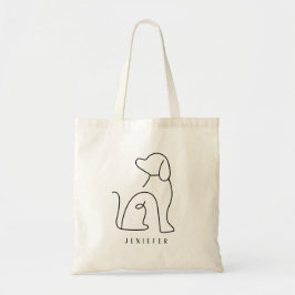 Bolso De Tela Mascota negro personalizado: taza de perro Persona