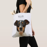 Bolso De Tela Mascota personalizado de foto de perro nombre su i<br><div class="desc">¡Lleva la memoria de tu amigo con esta bolsa de té mascota personalizada por todas partes! Con la foto y el nombre de su perro, este tote personalizado es la manera perfecta de mostrar su amor por su mascota. Ya sea para hacer recados cotidianos o como un gran placer, este...</div>