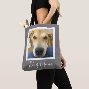 Bolso De Tela Mascota Photo Dog Mom Gray White