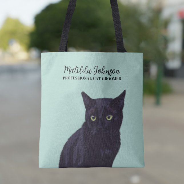 Bolso De Tela Mascota profesional para gatos Groomer (Purrfect tote bag for a cat groomer. Just add your name!)
