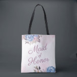 Bolso De Tela Masía de honor floral azul y rosa de encanto paris<br><div class="desc">El estilo floral chic de estilo parisino azul y rosado del Shabby con Rosas pintados, hojas y flores. Una mirada encantadora y lúdica, con Rubor rosa, azul turbio, malva, violeta de la marina oscura. Con elementos de color de agua pintada a mano Floral, fuentes de escritura clásicas vintage y pinturas...</div>