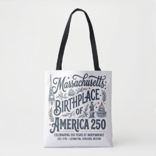 Bolso De Tela Massachusetts: Cuna de América 250