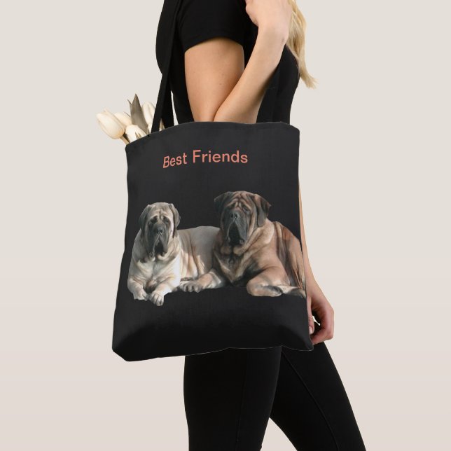 Bolso De Tela Mastiff beste Freunde (Detalle)