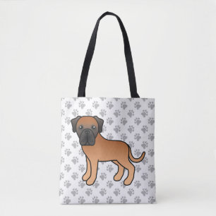 Bolso De Tela Mastín inglés albaricoque dibujo animado lindo per