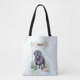 Bolso De Tela Mastín Napolitano Acuarela Perro Personalizado