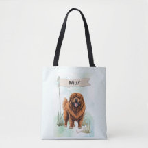 Mastín Tibetano Acuarela Perro Personalizado