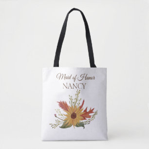 Bolso De Tela Mata de honor Tote Bag de otoño con girasol