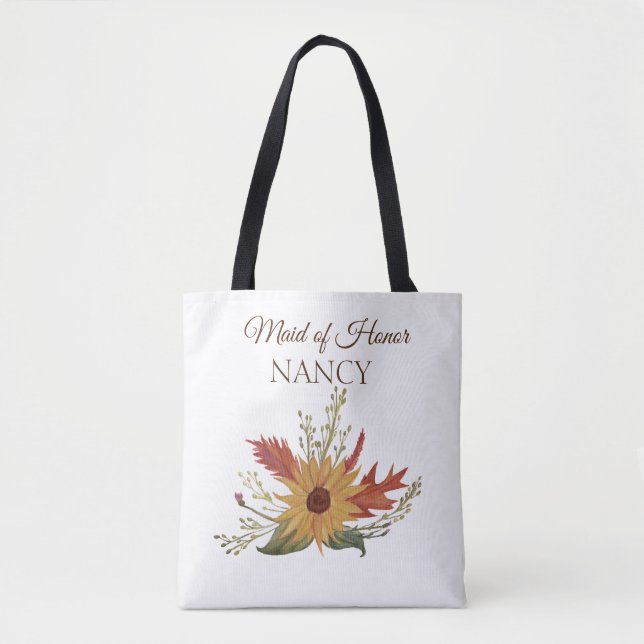 Bolso De Tela Mata de honor Tote Bag de otoño con girasol (Anverso)
