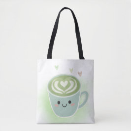 Bolso De Tela Matcha Latte Heart Shoulder Tote Bag