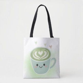 Bolso De Tela Matcha Latte Heart Shoulder Tote Bag