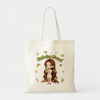 Bolso De Tela Matcha Mood Aesthetic Design Cute Green Tea Vibes
