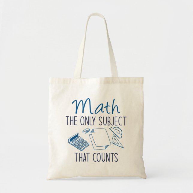 Bolso De Tela Matemáticas, el único sujeto que cuenta (Frente)