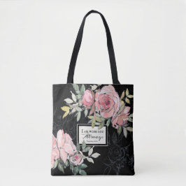 Bolso De Tela Mateo 28:20 Siempre Estoy Contigo Floral Rosa