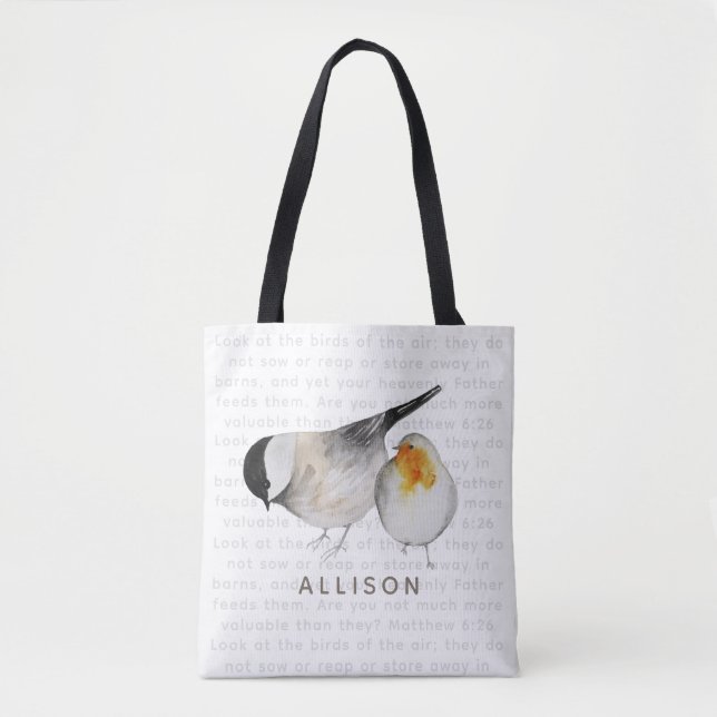 Bolso De Tela Mateo 6:26 Aves acuáticas (Anverso)