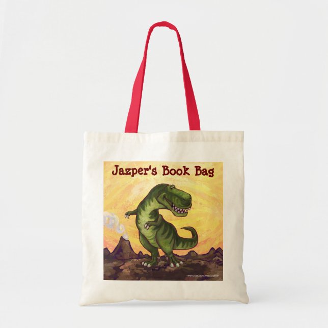 Bolso De Tela Materia de la escritura de Rex del Tyrannosaurus (Frente)