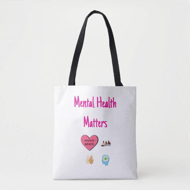Bolso De Tela Materia de salud mental personalizable Tote Bag (Anverso)