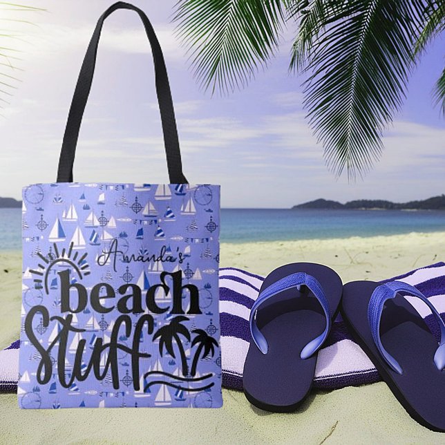 Bolso De Tela "Material de playa" de barcos personalizados (Subido por el creador)