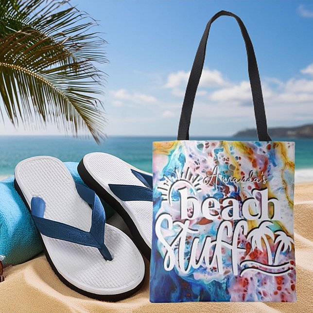 Bolso De Tela Material de playa personalizado de mármol de mader (Subido por el creador)