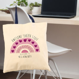 Bolso De Tela Material Impresionante para Maestros Boho Arcoíris