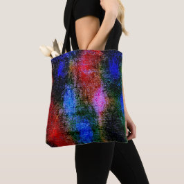 Bolso De Tela Material rojo y azul desollado con "pintura al óle
