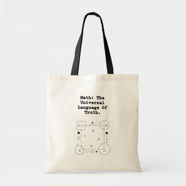 Bolso De Tela Math Universal Language | Truth & Logic Educator (Frente)