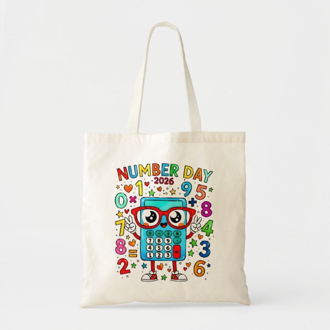 Bolso De Tela Maths Number Day Tote Bag for School (Frente)