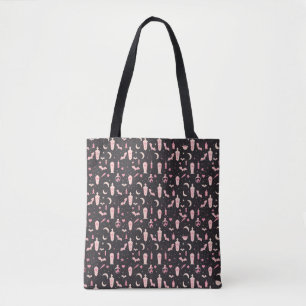 Bolso De Tela Matrícula de brujería negra y vampiro rosa