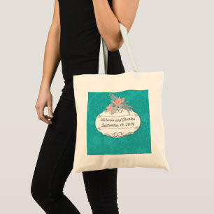 Bolso De Tela Matrimonio de Damasco de Chartreuse Turquesa Moder