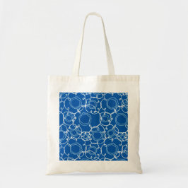 BOLSO DE TELA MATRIZ FLORAL ABSTRACTA AZUL REAL